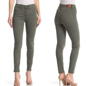 Madewell Women's Green 9" High Rise Skinny Button Fly Jeans Size 25